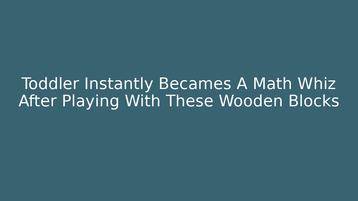 Toddler Instantly Becames A Math Whiz After Playing With These Wooden Blocks