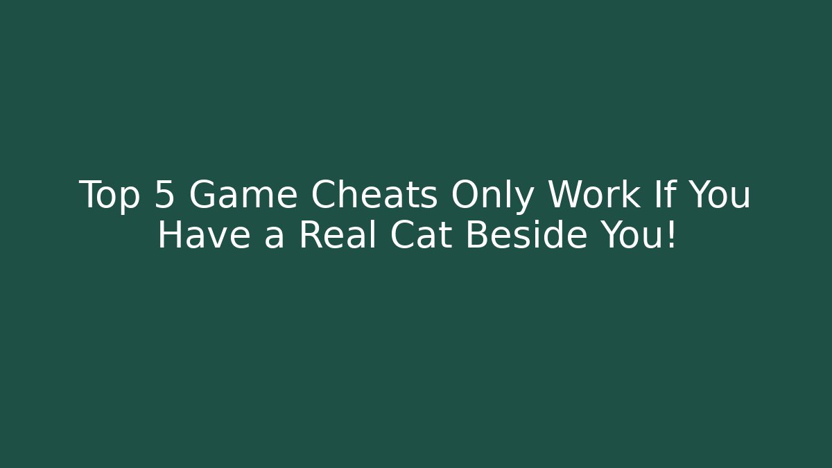 Top 5 Game Cheats Only Work If You Have a Real Cat Beside You!
