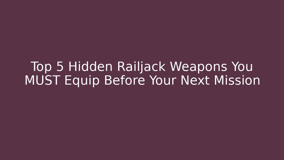 Top 5 Hidden Railjack Weapons You MUST Equip Before Your Next Mission