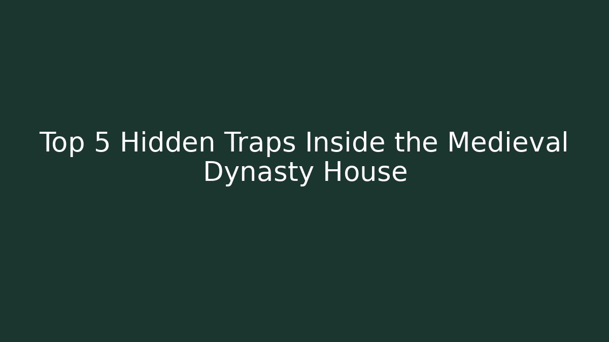 Top 5 Hidden Traps Inside the Medieval Dynasty House