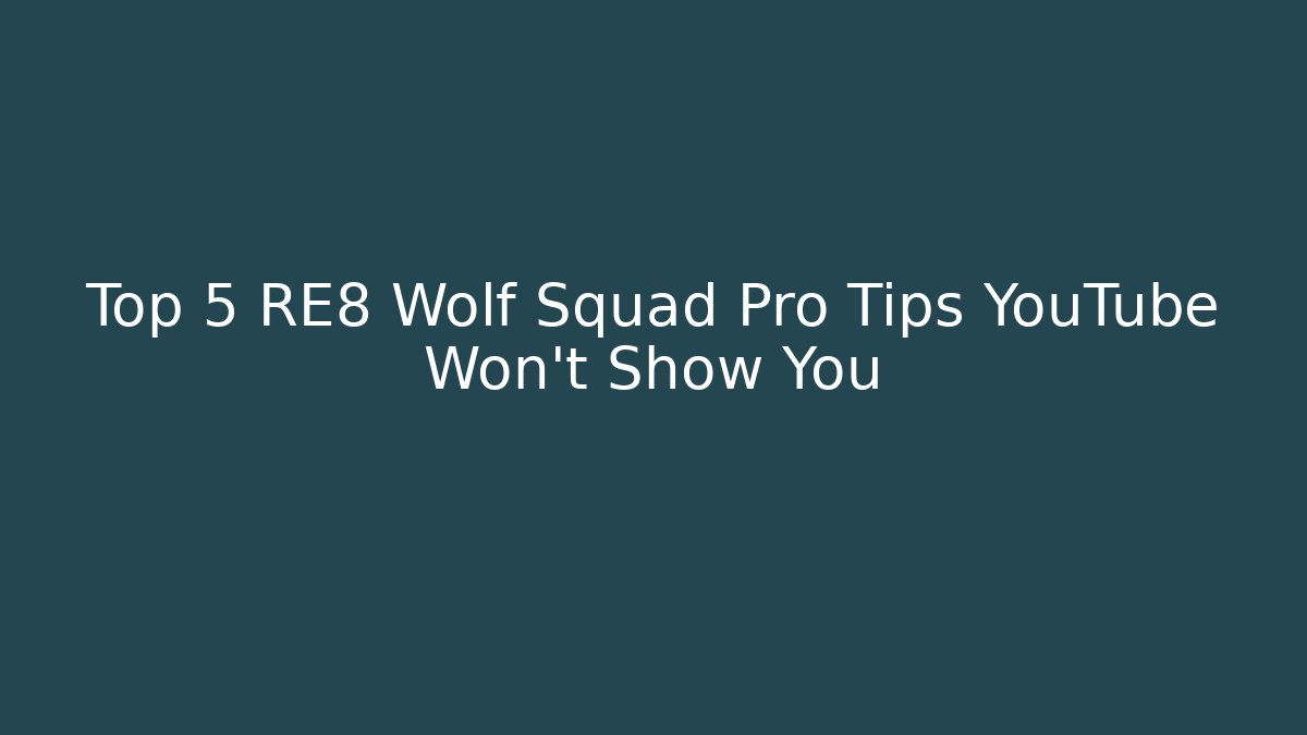 Top 5 RE8 Wolf Squad Pro Tips YouTube Won't Show You
