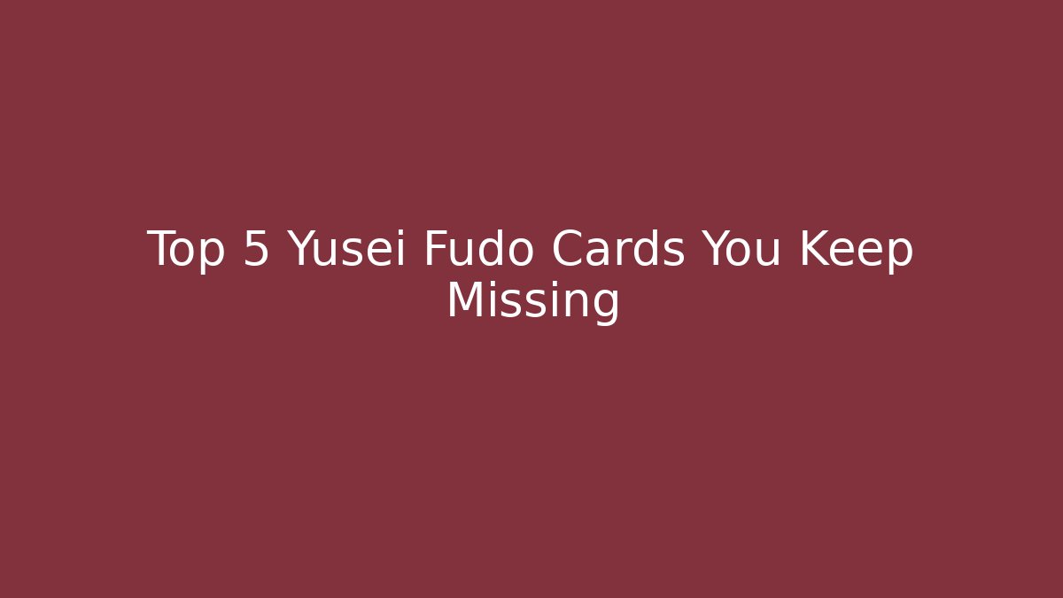 Top 5 Yusei Fudo Cards You Keep Missing - Vintage E-Juice