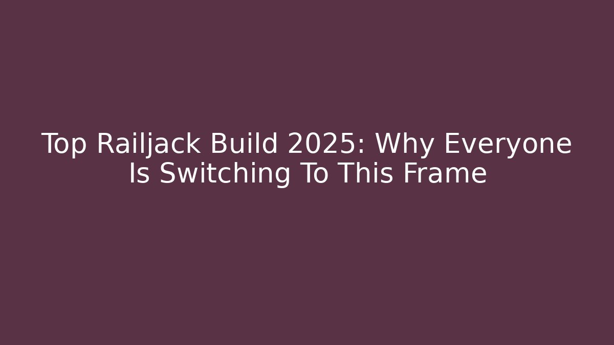 Top Railjack Build 2025: Why Everyone Is Switching To This Frame