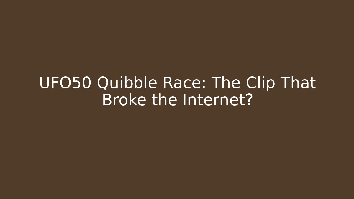 UFO50 Quibble Race: The Clip That Broke the Internet?