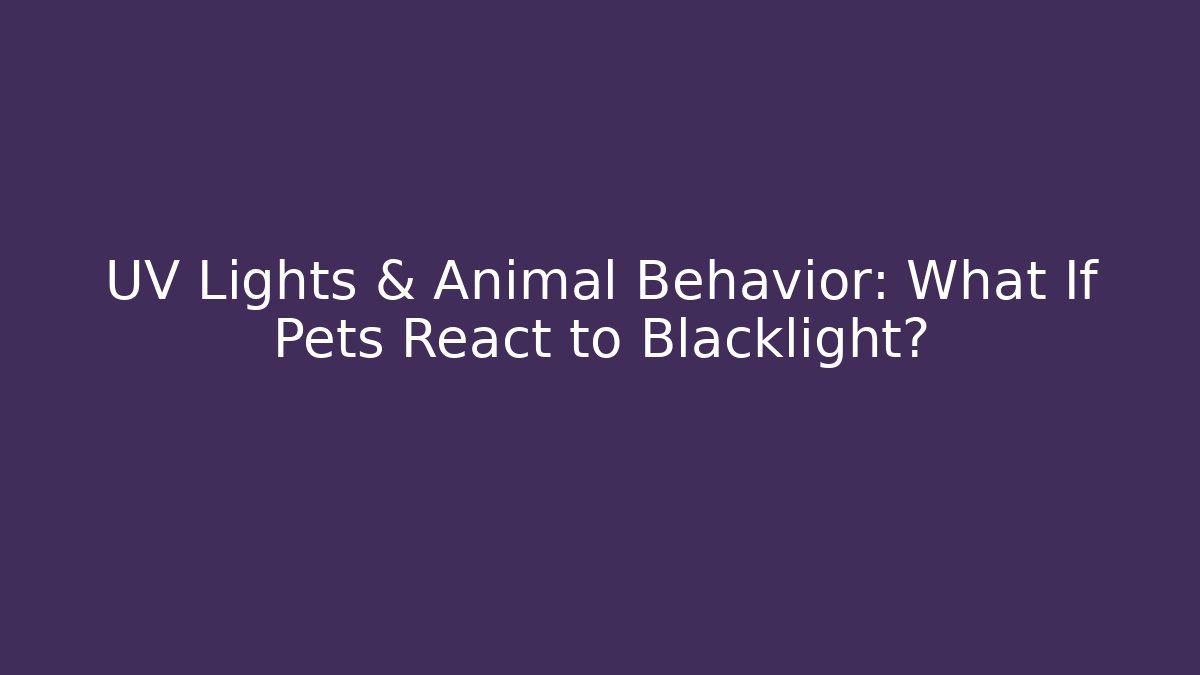 UV Lights & Animal Behavior: What If Pets React to Blacklight? - Vintage E-Juice