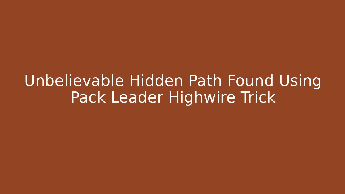 Unbelievable Hidden Path Found Using Pack Leader Highwire Trick - Vintage E-Juice