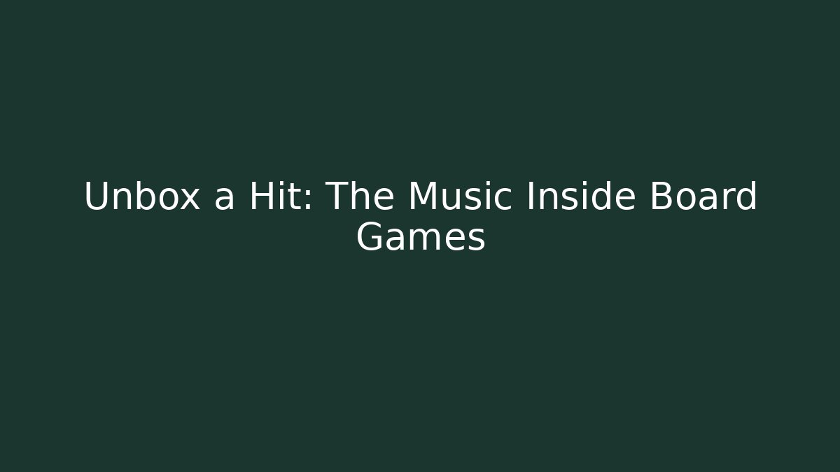 Unbox a Hit: The Music Inside Board Games