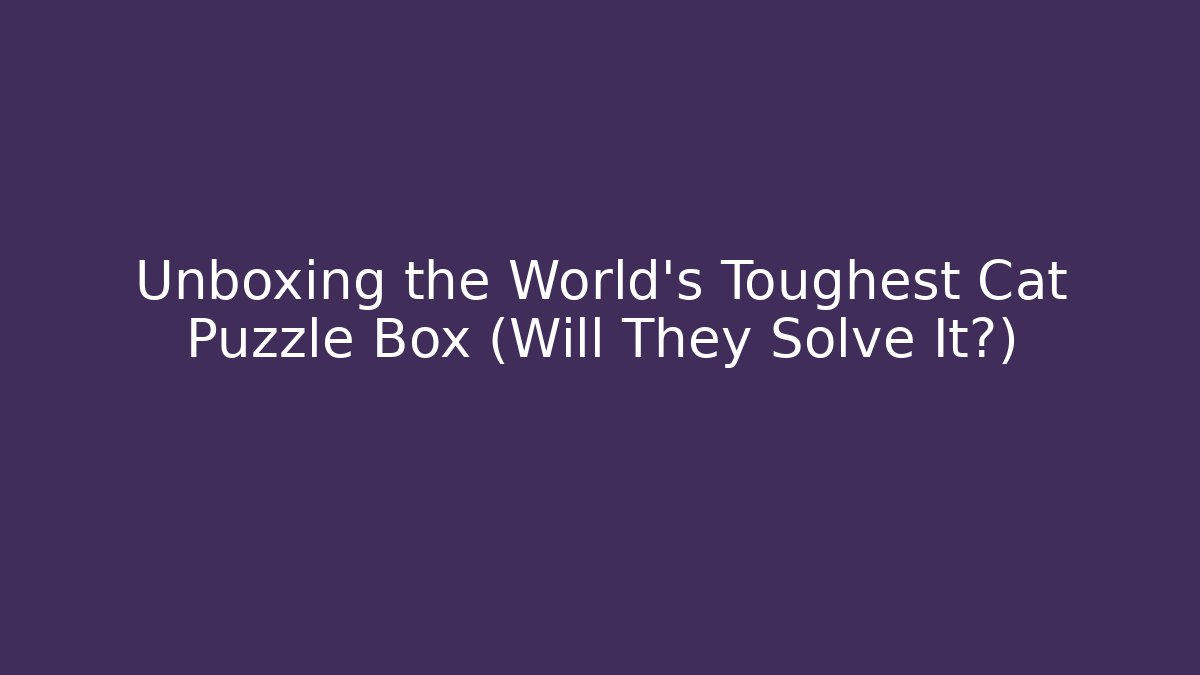 Unboxing the World's Toughest Cat Puzzle Box (Will They Solve It?)