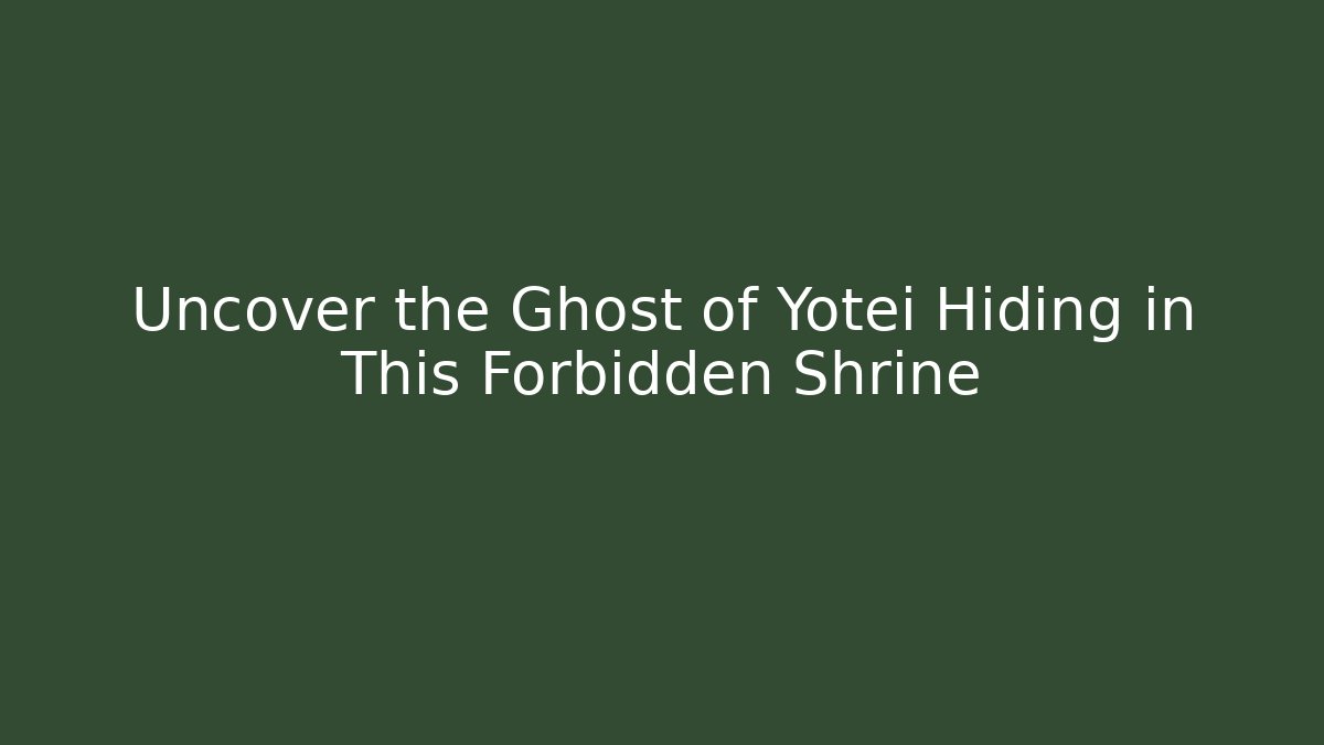 Uncover the Ghost of Yotei Hiding in This Forbidden Shrine