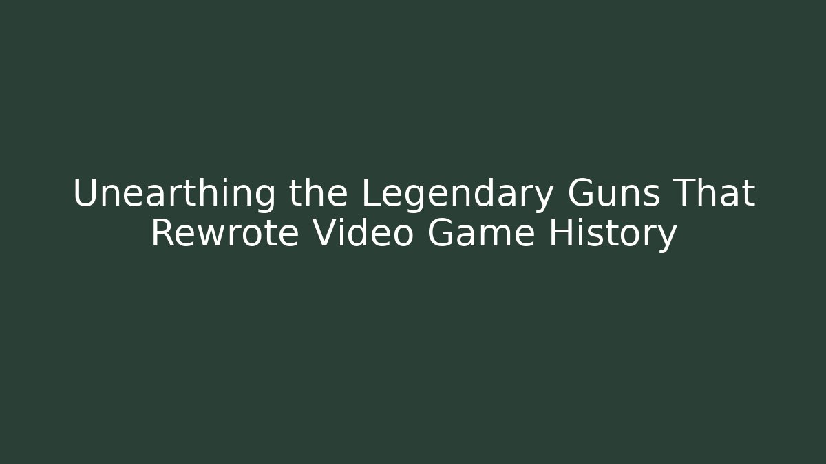 Unearthing the Legendary Guns That Rewrote Video Game History