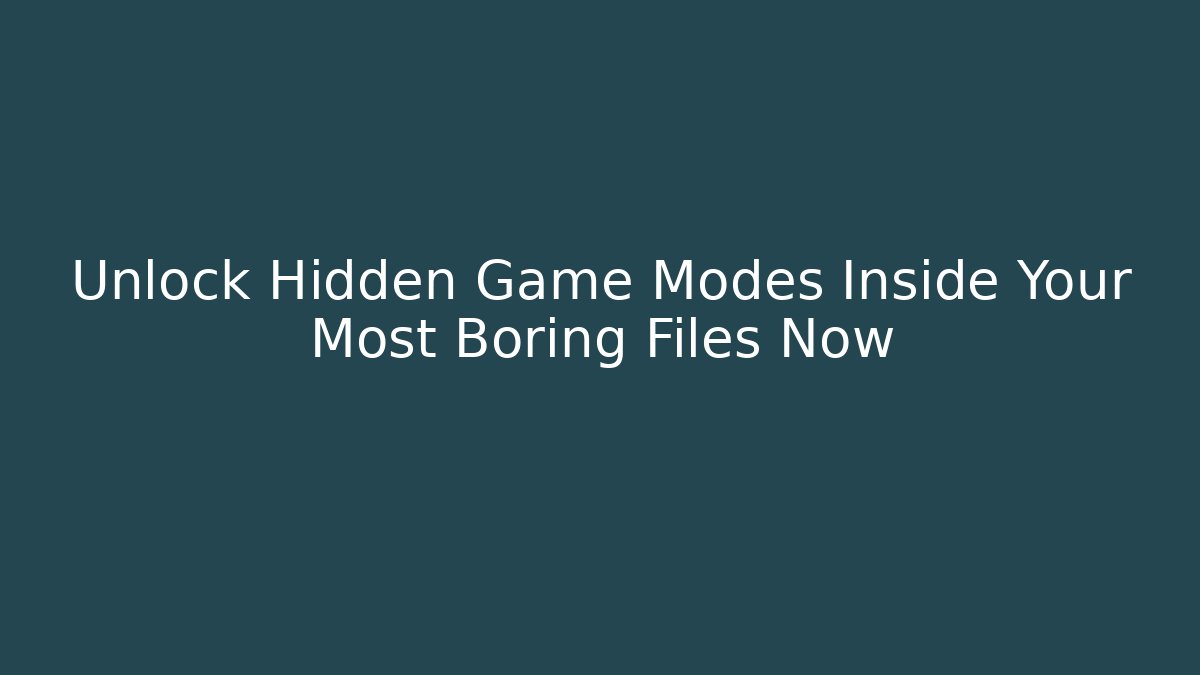 Unlock Hidden Game Modes Inside Your Most Boring Files Now - Vintage E-Juice