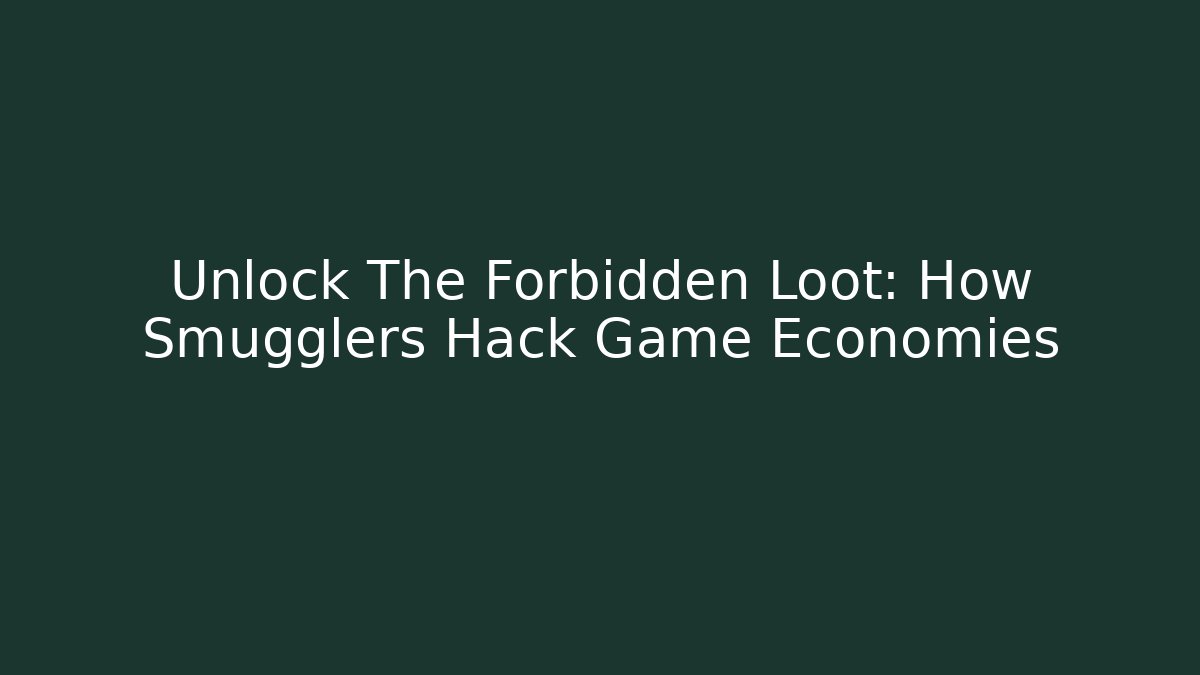 Unlock The Forbidden Loot: How Smugglers Hack Game Economies