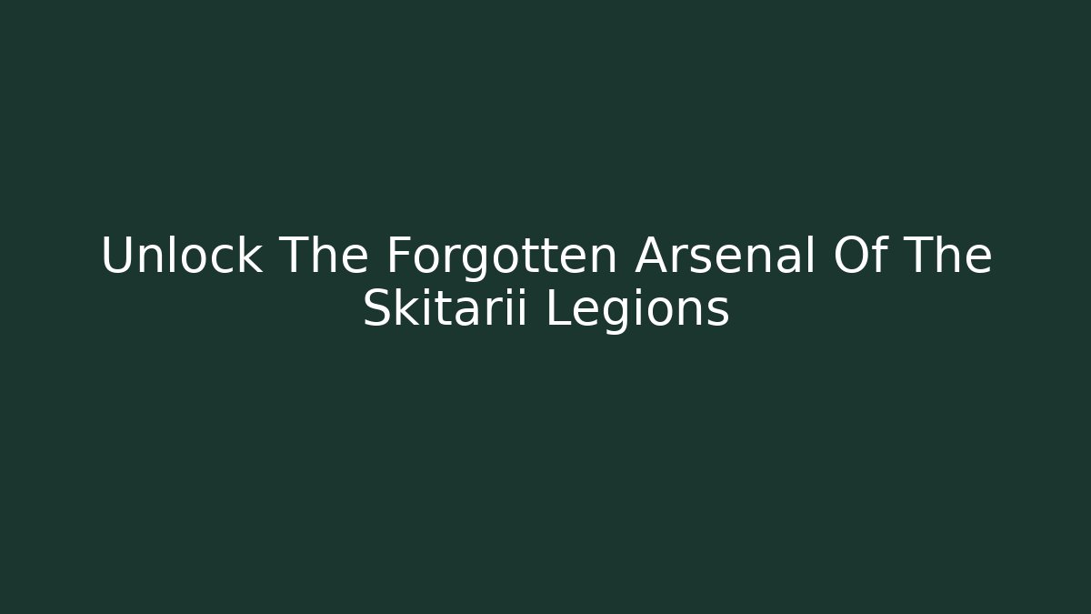 Unlock The Forgotten Arsenal Of The Skitarii Legions