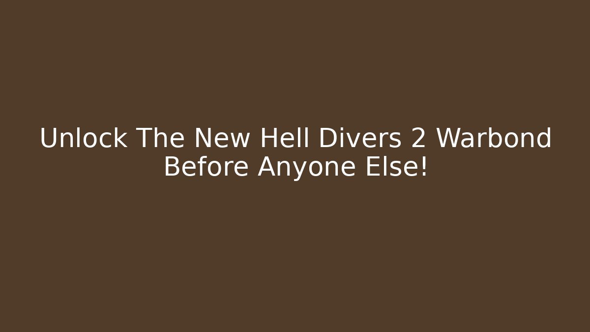 Unlock The New Hell Divers 2 Warbond Before Anyone Else! - Vintage E-Juice