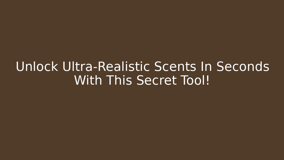 Unlock Ultra-Realistic Scents In Seconds With This Secret Tool!