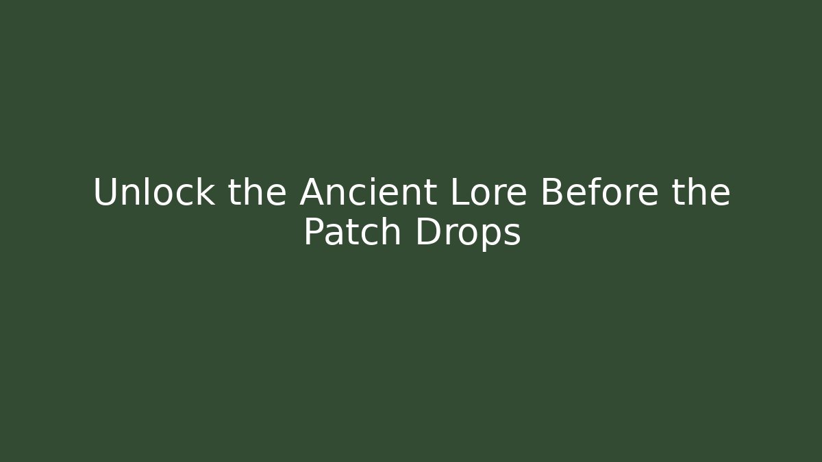 Unlock the Ancient Lore Before the Patch Drops - Vintage E-Juice