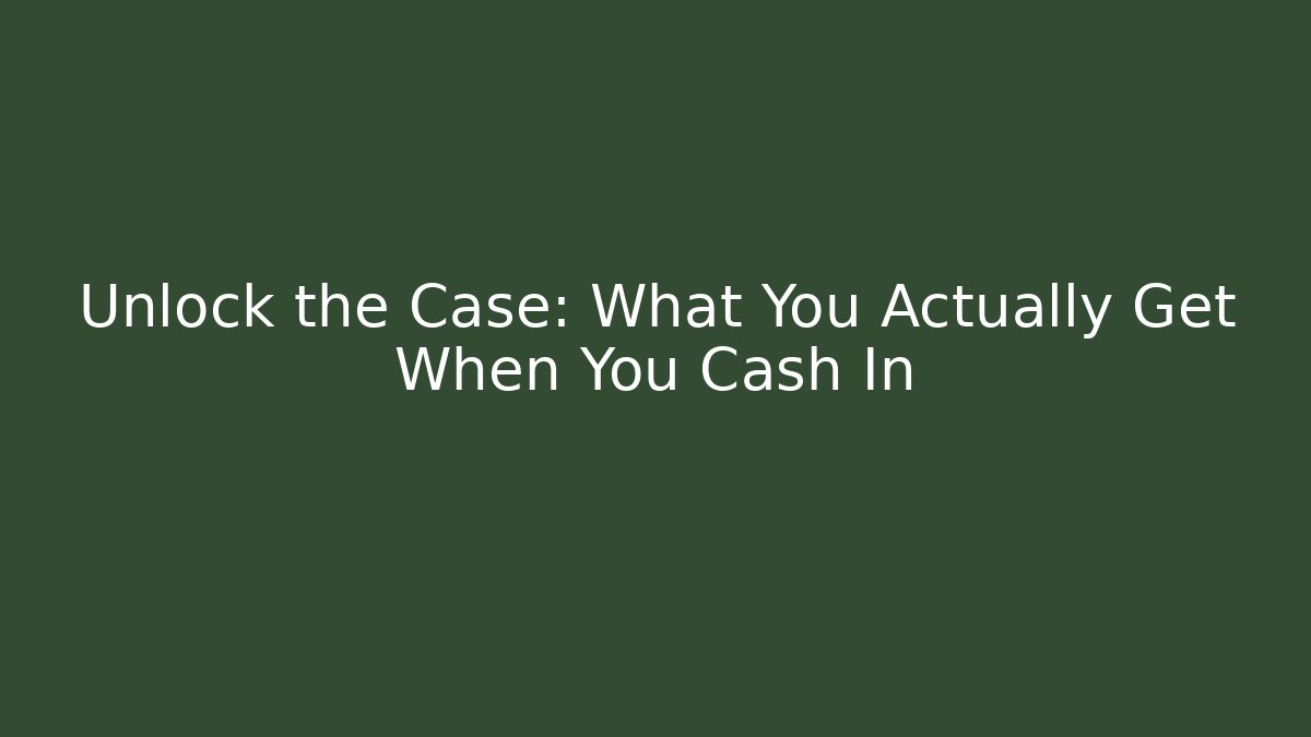 Unlock the Case: What You Actually Get When You Cash In