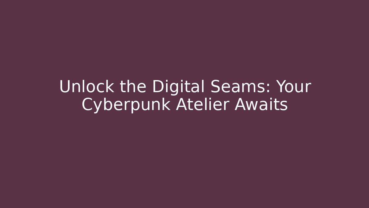 Unlock the Digital Seams: Your Cyberpunk Atelier Awaits