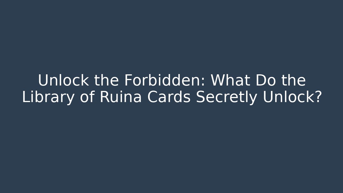 Unlock the Forbidden: What Do the Library of Ruina Cards Secretly Unlock?