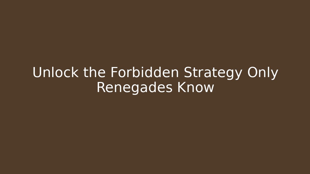 Unlock the Forbidden Strategy Only Renegades Know - Vintage E-Juice