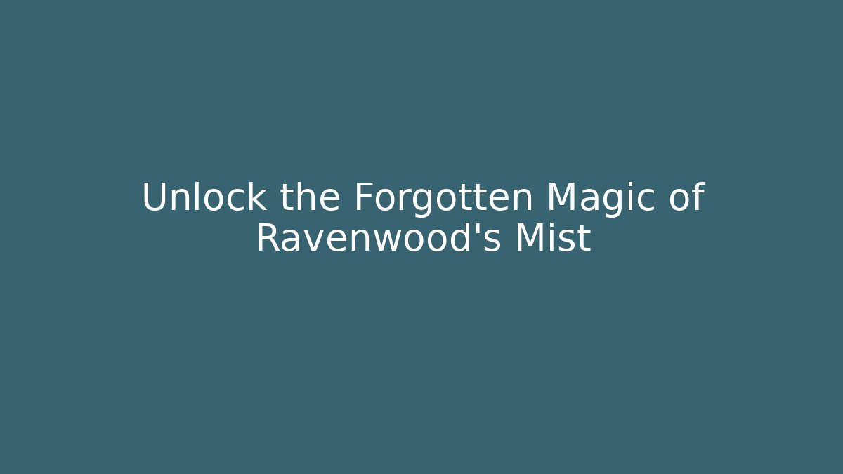 Unlock the Forgotten Magic of Ravenwood's Mist - Vintage E-Juice