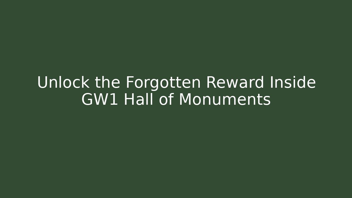 Unlock the Forgotten Reward Inside GW1 Hall of Monuments