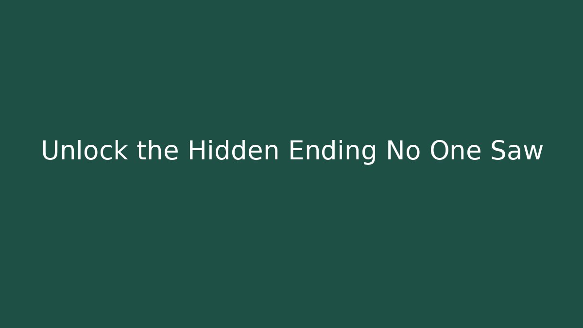 Unlock the Hidden Ending No One Saw - Vintage E-Juice