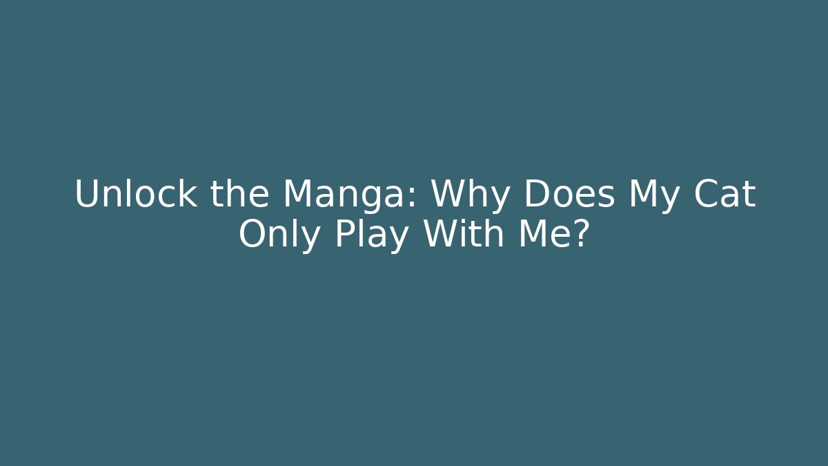 Unlock the Manga: Why Does My Cat Only Play With Me?