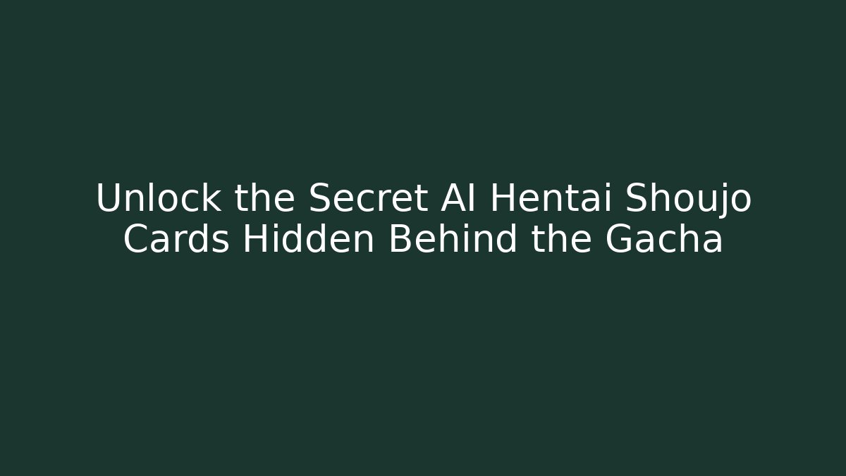 Unlock the Secret AI Hentai Shoujo Cards Hidden Behind the Gacha