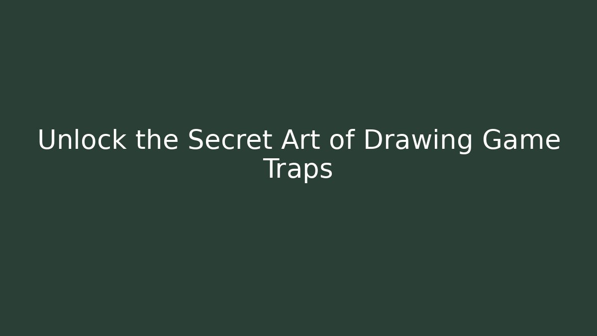 Unlock the Secret Art of Drawing Game Traps