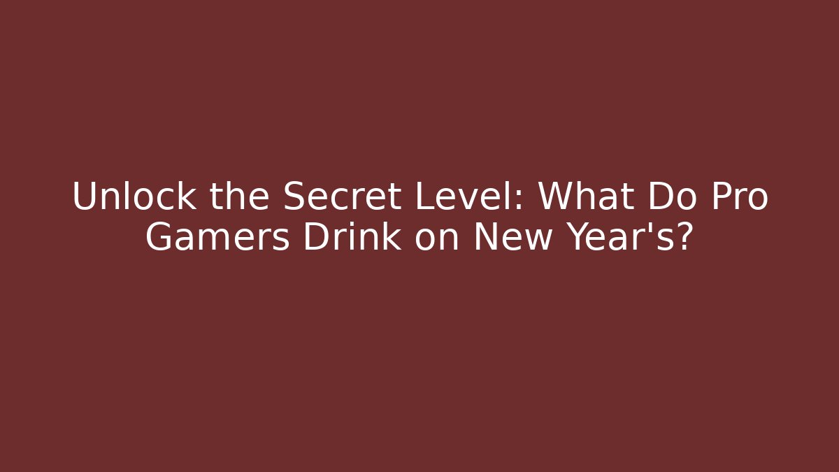 Unlock the Secret Level: What Do Pro Gamers Drink on New Year’s?