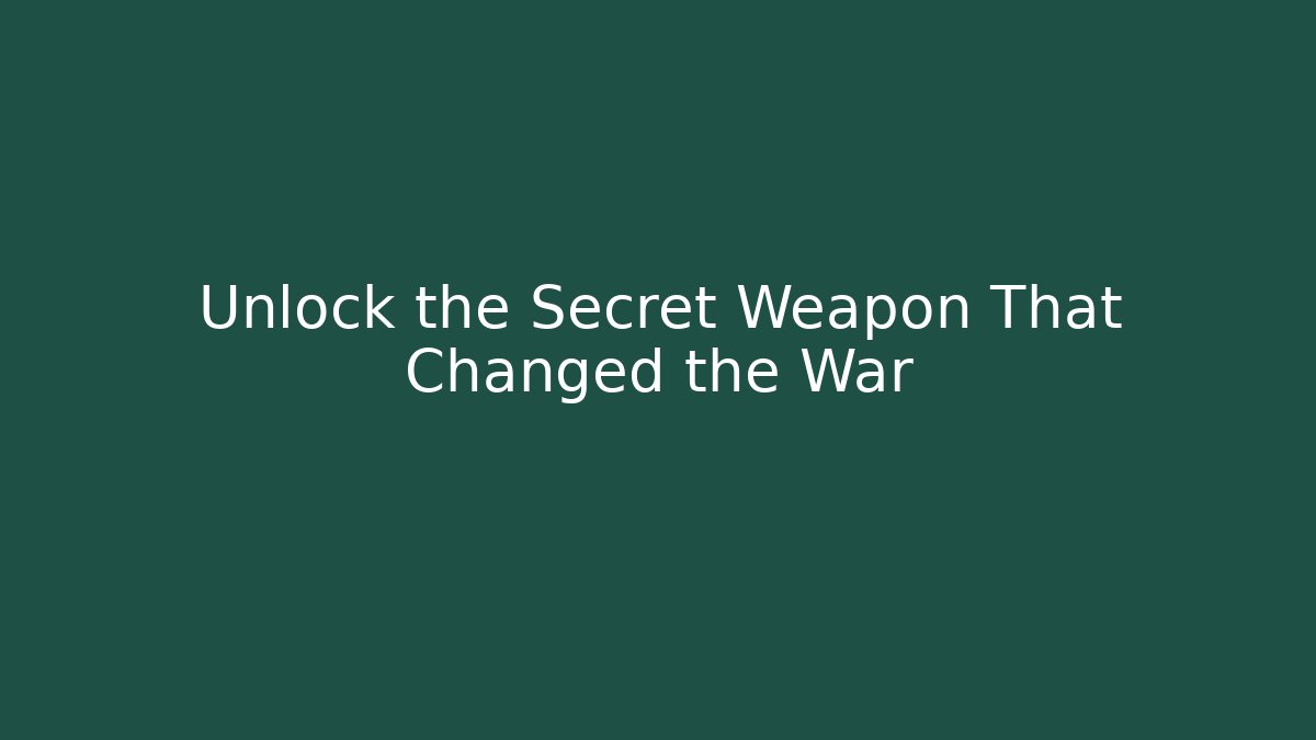 Unlock the Secret Weapon That Changed the War - Vintage E-Juice