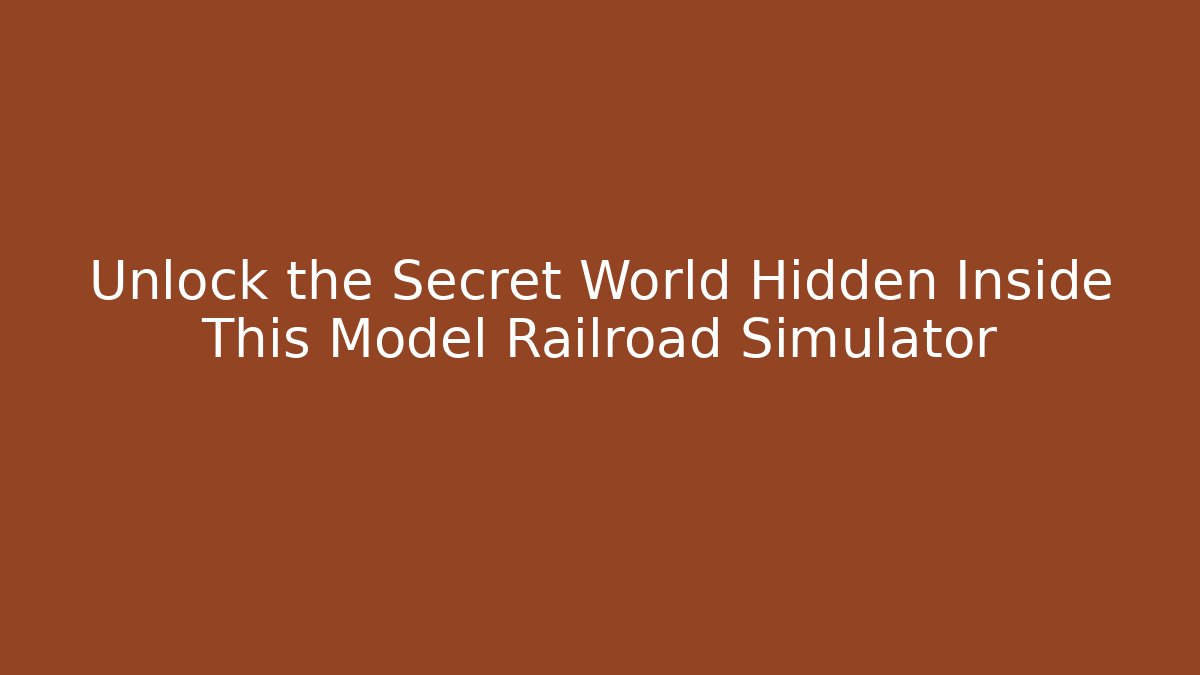 Unlock the Secret World Hidden Inside This Model Railroad Simulator