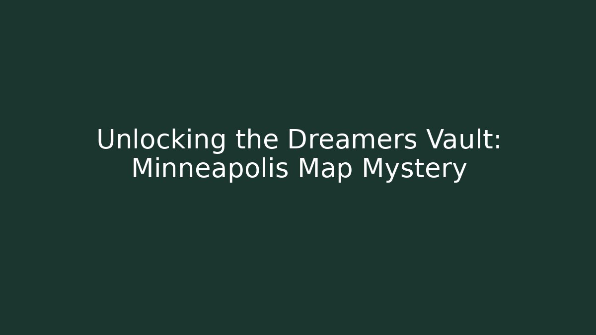 Unlocking the Dreamers Vault: Minneapolis Map Mystery
