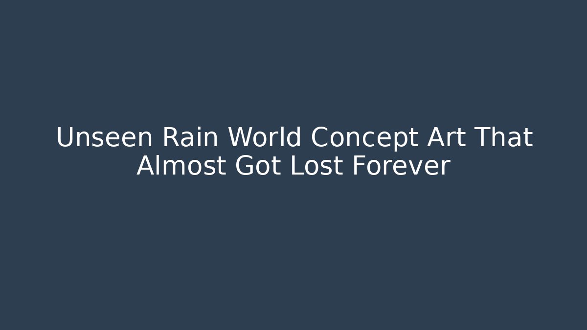 Unseen Rain World Concept Art That Almost Got Lost Forever
