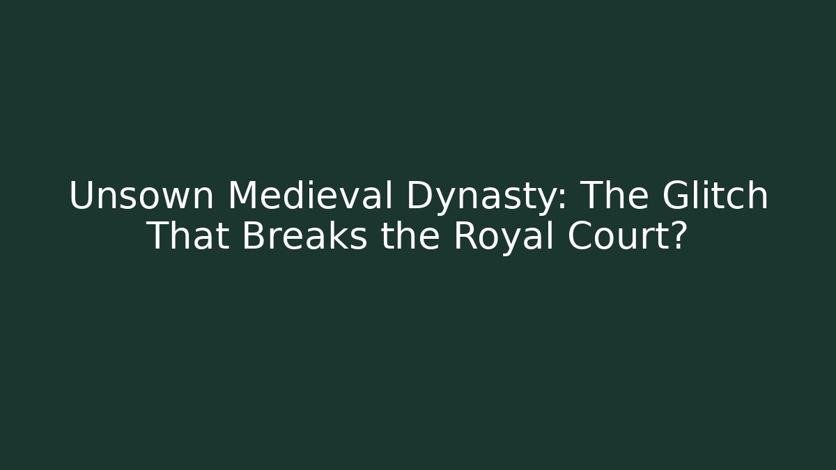 Unsown Medieval Dynasty: The Glitch That Breaks the Royal Court?