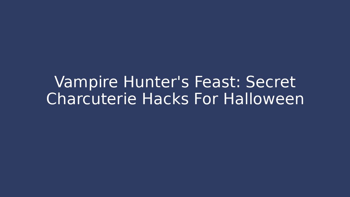 Vampire Hunter's Feast: Secret Charcuterie Hacks For Halloween