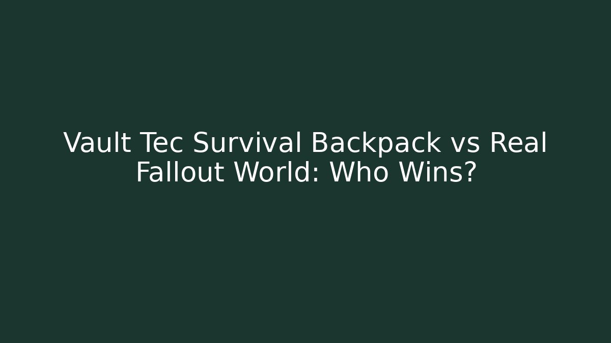 Vault Tec Survival Backpack vs Real Fallout World: Who Wins?