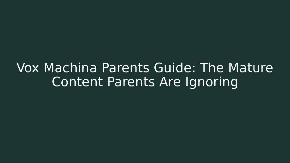 Vox Machina Parents Guide: The Mature Content Parents Are Ignoring