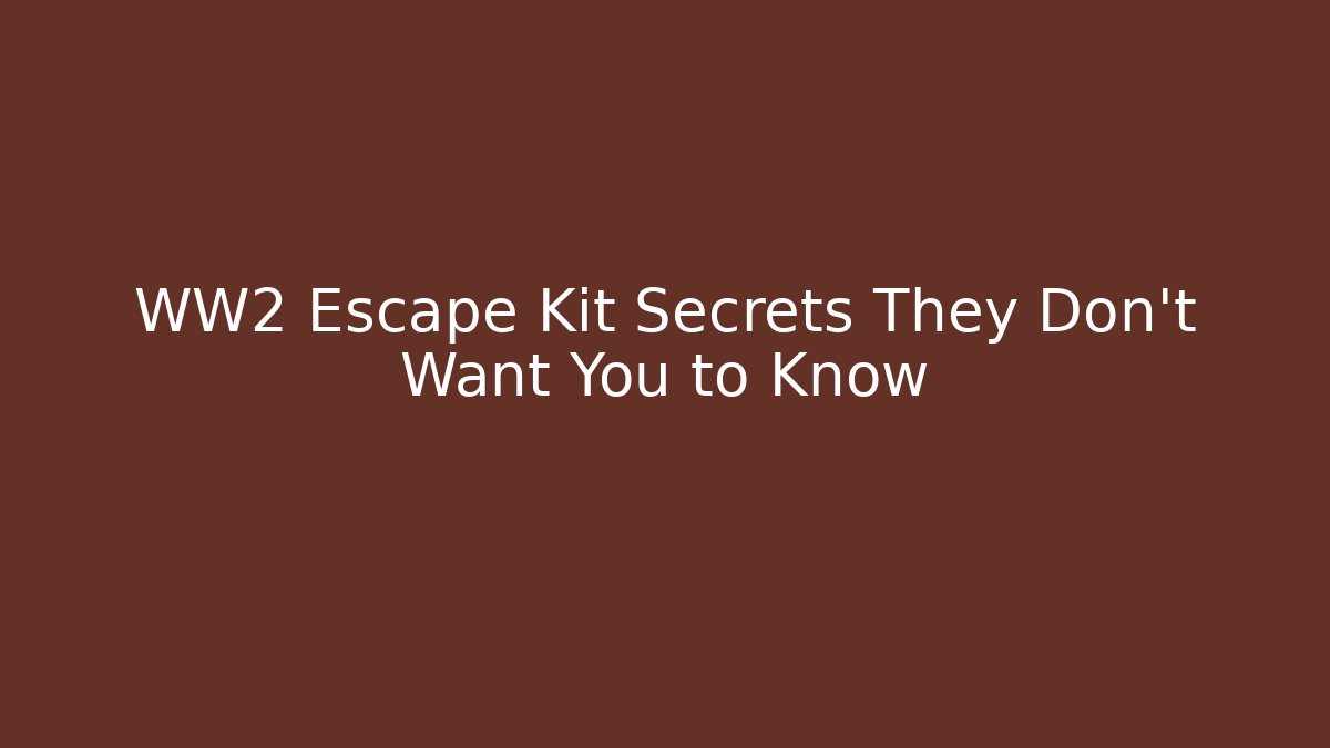 WW2 Escape Kit Secrets They Don't Want You to Know - Vintage E-Juice