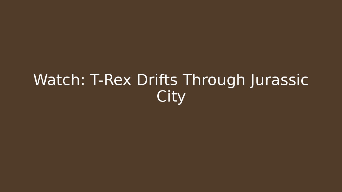 Watch: T-Rex Drifts Through Jurassic City