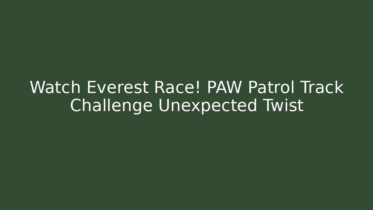 Watch Everest Race! PAW Patrol Track Challenge Unexpected Twist