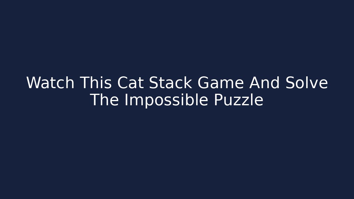 Watch This Cat Stack Game And Solve The Impossible Puzzle