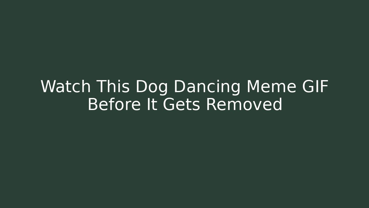 Watch This Dog Dancing Meme GIF Before It Gets Removed