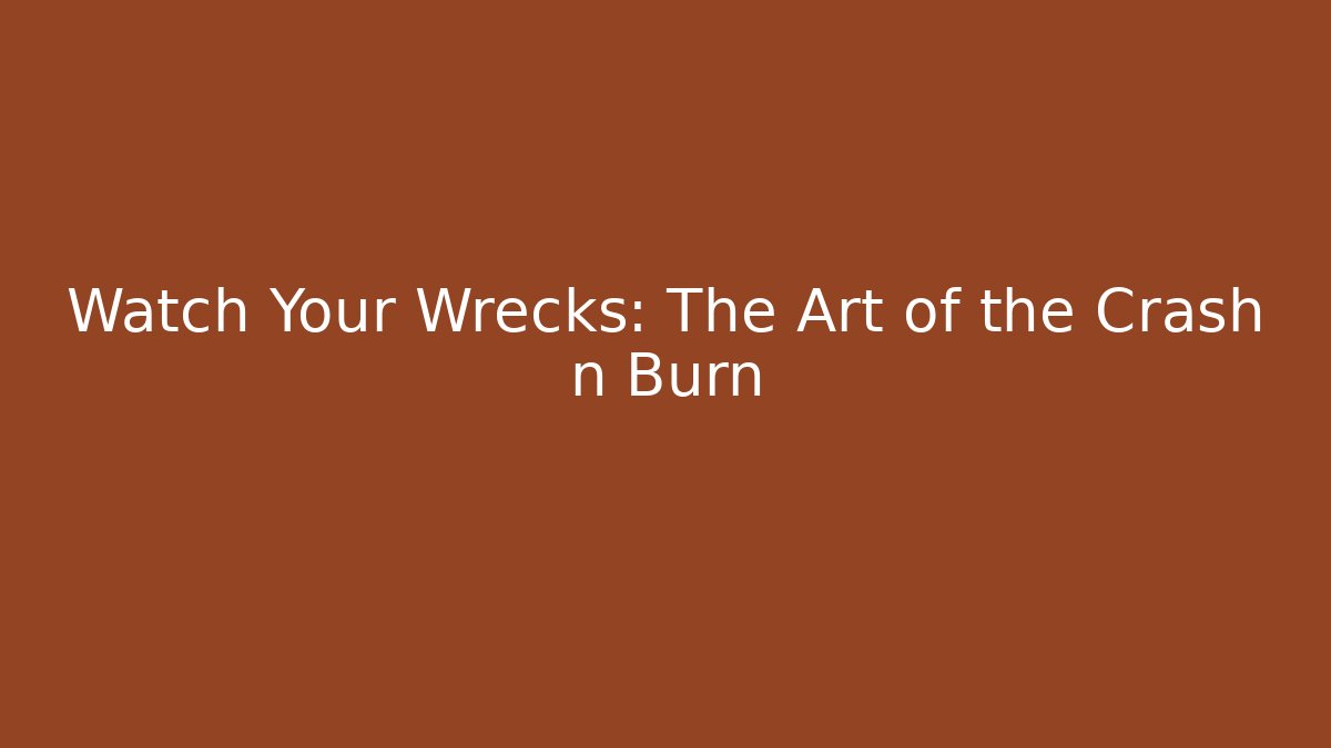 Watch Your Wrecks: The Art of the Crash n Burn