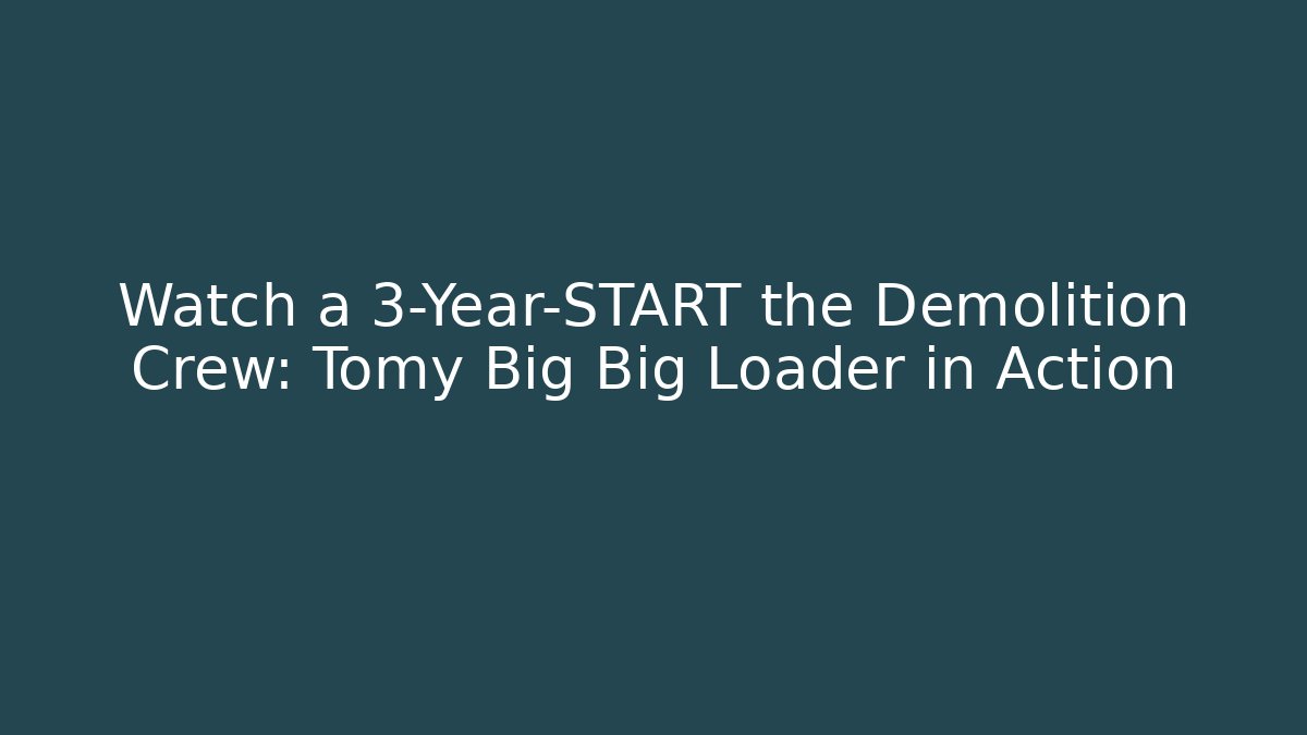 Watch a 3-Year-START the Demolition Crew: Tomy Big Big Loader in Action