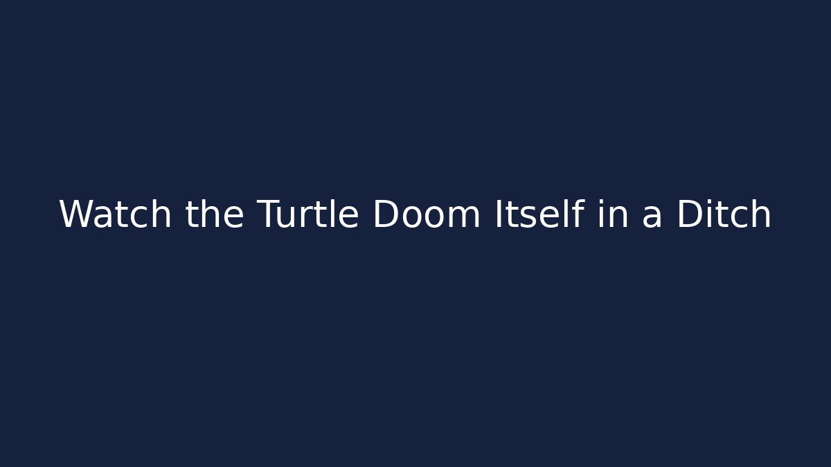 Watch the Turtle Doom Itself in a Ditch