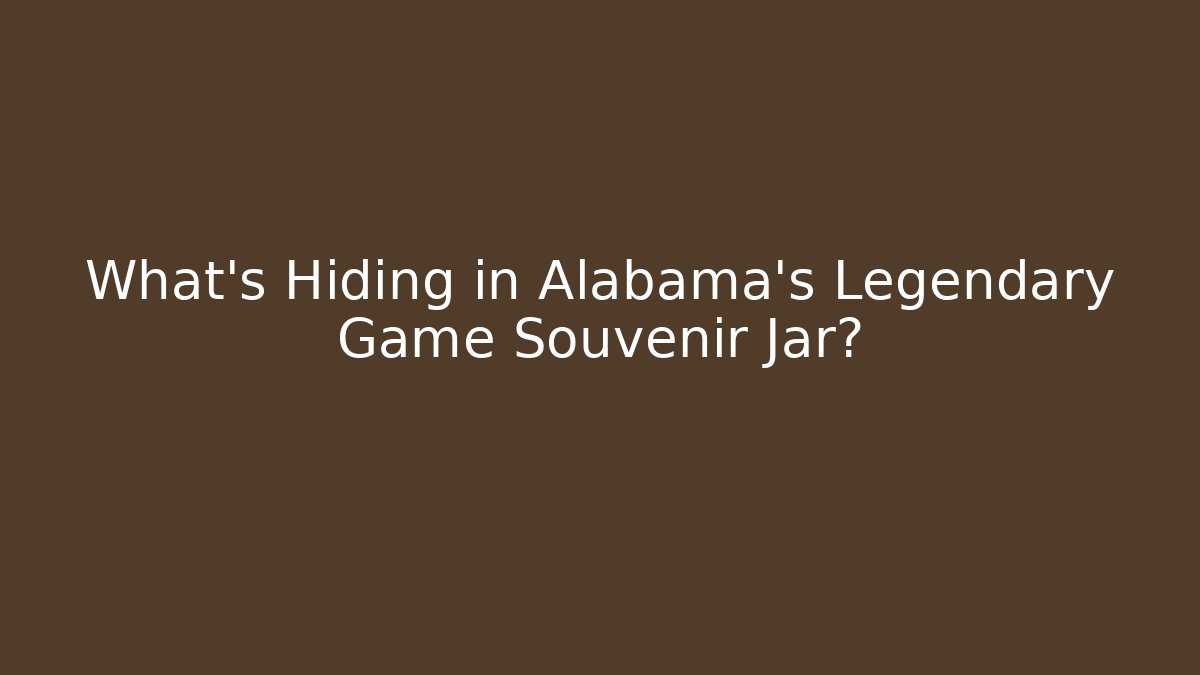 What's Hiding in Alabama's Legendary Game Souvenir Jar?