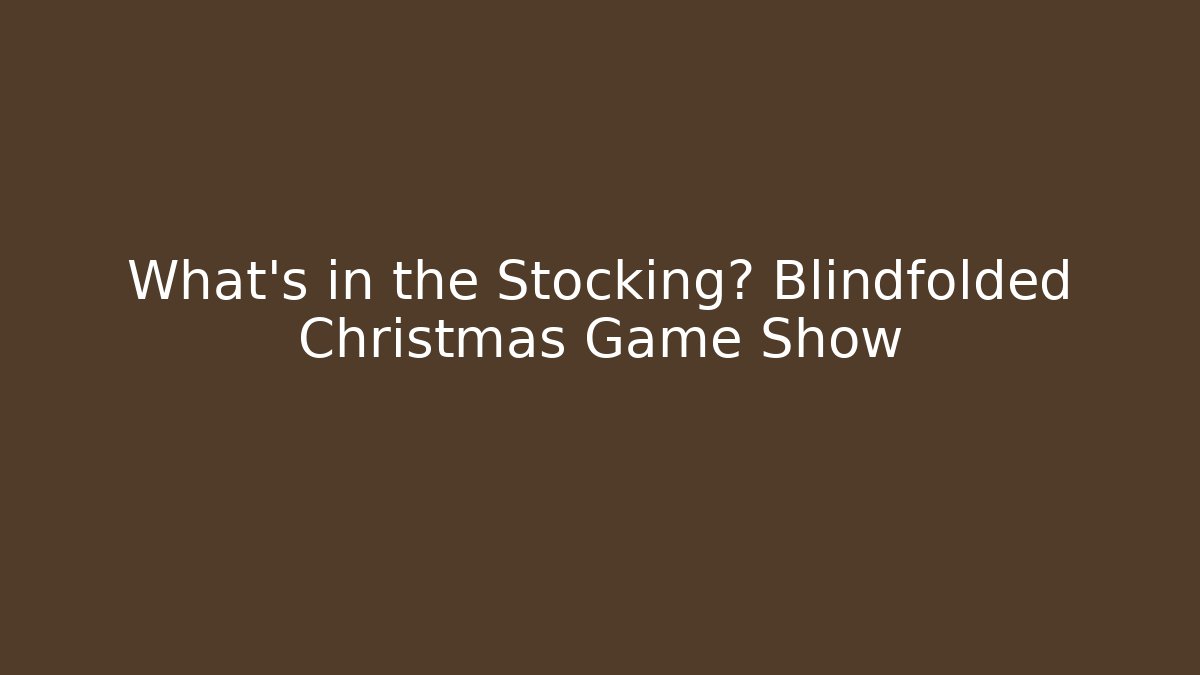 What's in the Stocking? Blindfolded Christmas Game Show