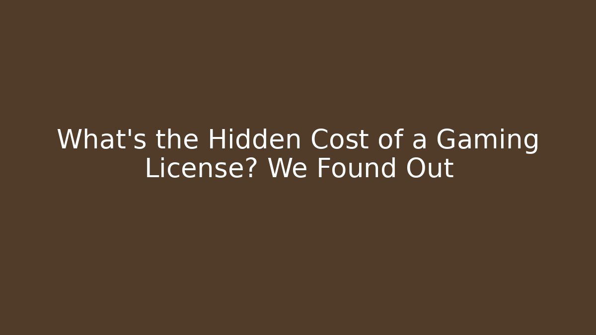 What's the Hidden Cost of a Gaming License? We Found Out